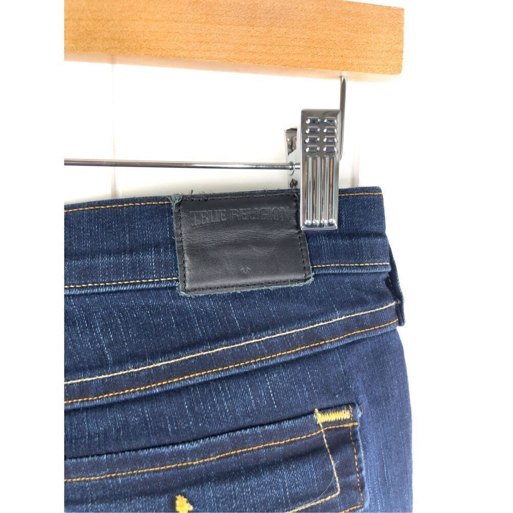 True Religion Halle Mid Rise Super Skinny Jeans Button Pockets Size 28 - Picture 11 of 14